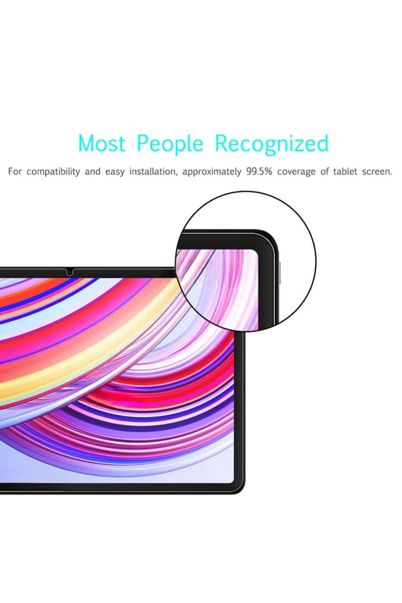 2 Pieces HD Clear Scratch Proof Tempered Glass Screen Protector for Xiaomi Redmi Pad Pro 12.1 Inch 2024 Tablet Anti Fingerprint Bubble Free Protective Film - Image 3